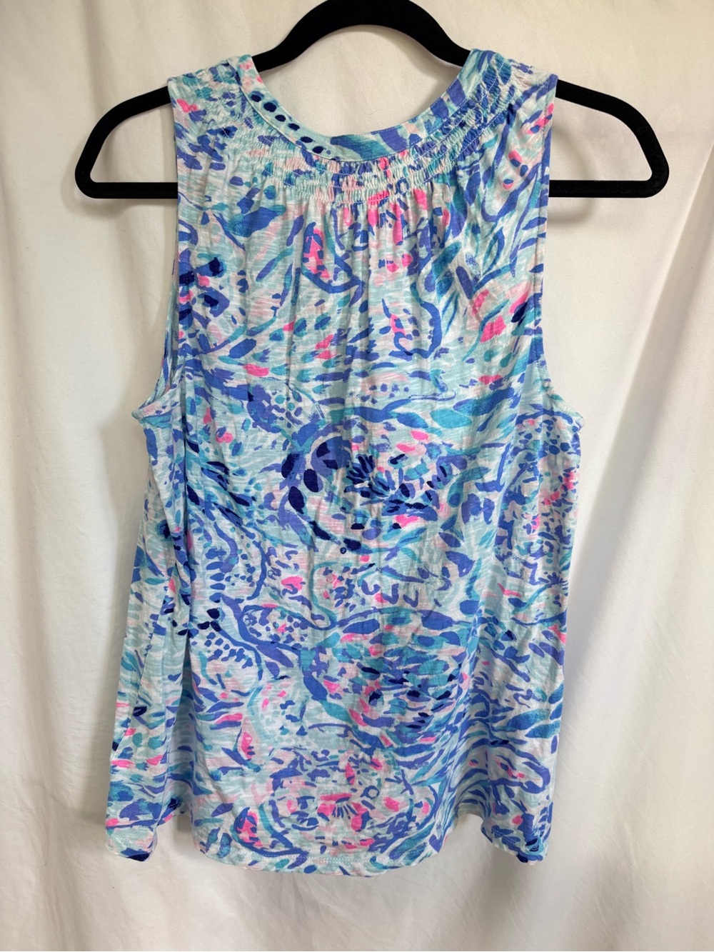 Lilly Pulitzer Blue Aqua and Pink Abstract Sleeveless Top - Picture 6 of 6
